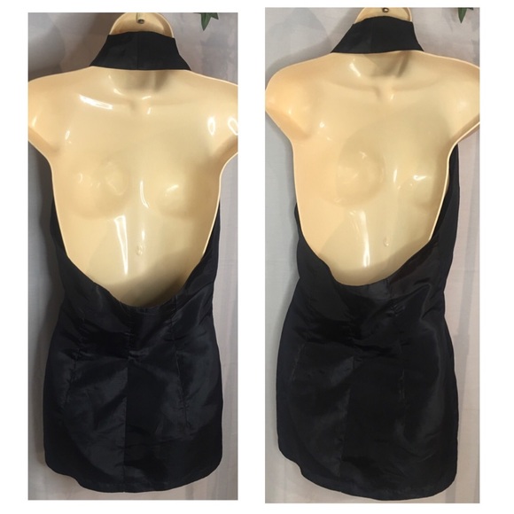 Brilliant vintage black halter blazer vest top. Very classy style - Picture 3 of 8